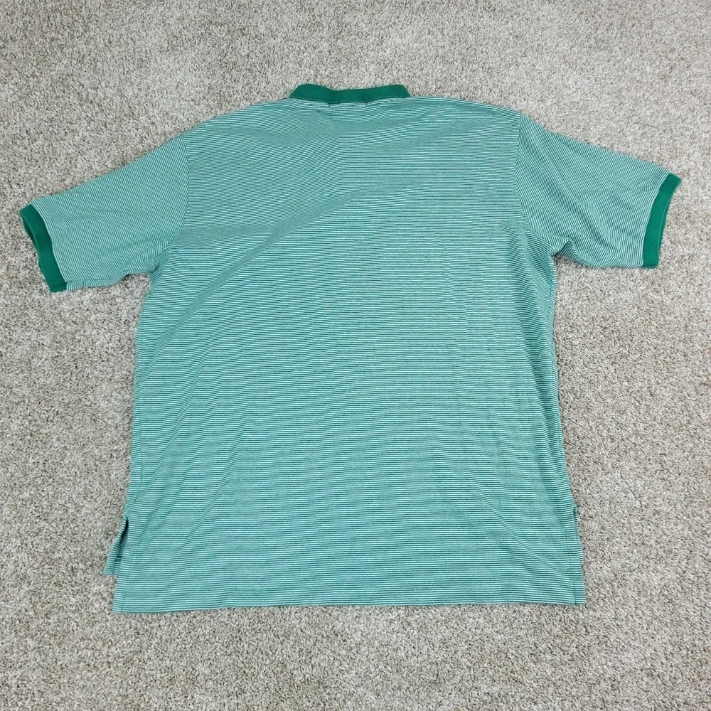 Vintage Polo‎ Ralph Lauren Mens Large Green White Striped Stretch Knit SS